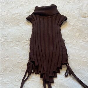 🛍️5 For $20🛍️ Brown Ribbed Knit Turtleneck Sweater Dress